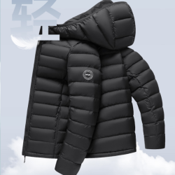 YAYA 鸭鸭（YAYA）鹅绒排骨羽绒服连帽男