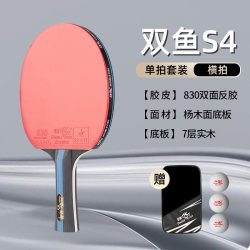 双鱼 乒乓球拍专业级高弹力长柄球拍胶皮单拍初学者比赛正品成品拍