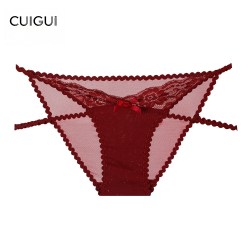 翠闺 「CG」性感勾人高级感内裤女蕾丝镂空纯欲2026新款本命年红酒红色