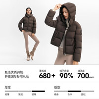 波司登 B260245132 90绒脱卸帽 深巧棕 2XL 女士羽绒服