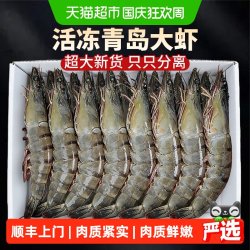 顺丰上门云储生活大虾鲜活速冻大基围虾冷冻新鲜海虾青岛大虾盐冻