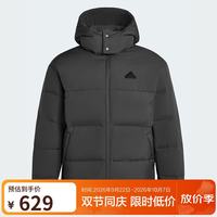 阿迪达斯 男 运动休闲连帽羽绒服 KF1784 深灰色 L