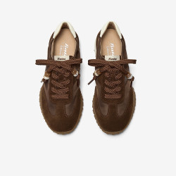 Bata 专利抗菌软弹阿甘鞋女26春牛皮厚底德训鞋
