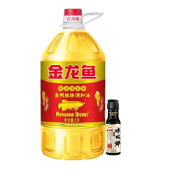 金龙鱼 食用油纯正花生香食用植物调和油5L桶家用食品用油官方授权