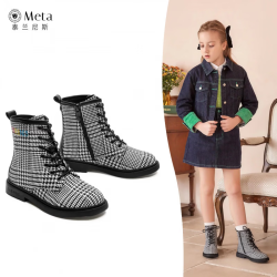 泰兰尼斯 加绒款 META儿童马丁靴 千鸟格