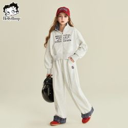 贝蒂 童装女童秋季韩版时尚卫衣裤子套装2026年儿童大童休闲两件套