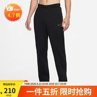 耐克 男运动裤舒适针织直筒休闲裤 加绒保暖 932254-010黑 L