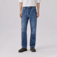Wrangler 男式牛仔裤百搭时尚秋冬款牛仔裤 中蓝色