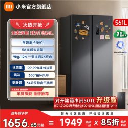 米家 BCD-561WKMP 风冷变频 墨羽岩 561L 对开门冰箱