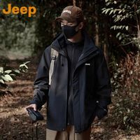 户外徒步：Jeep 户外冲锋外套男女款三合一2026新款秋冬情侣防水登山夹克衣服
