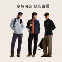 户外徒步：拓路者 波浪纹肌理透气抓绒衣男士立领外套秋季新款户外徒步加绒保暖内搭 黑色 XL