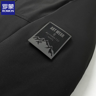 罗蒙 羊毛填充加厚可脱卸帽棉服 黑色 3XL