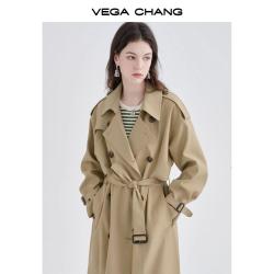 VEGA CHANG 风衣女中长款春秋款韩版收腰经典百搭时尚外套ins潮英伦风高级