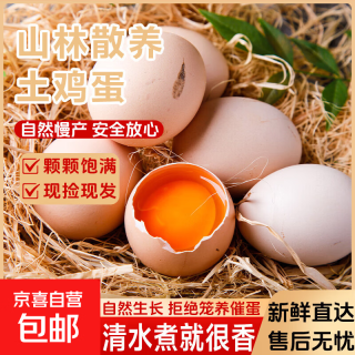 农家土鸡蛋谷物喂养鲜鸡蛋蛋场直发现捡现发生鲜买菜单枚40g左右 土鸡蛋2枚