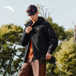 安踏 Primaloft户外棉服 | 连帽P棉外套男士夹克秋冬季保暖防泼水棉衣 基础黑-2 L (175)