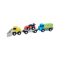 Hape E7616 磁力木质轨道车 超能联盟小车套