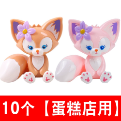 琳娜贝尔女生生日蛋糕装饰摆件网红川沙妲己粉色小狐狸烘焙插件