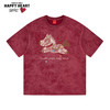 CHARLES JANG'S HAPPY HEART 纯棉圆领短袖T恤 酒红色 2XL
