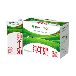 蒙牛 纯牛奶苗条装1L×6包纯正生牛乳家庭装