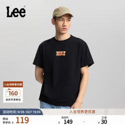 Lee 舒适版圆领短袖T恤 黑色 XL