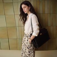 三彩 2026夏季新款高腰半身裙豹纹荷叶边高品质女