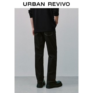 URBAN REVIVO UMM860027 棉质九分牛仔裤 黑色 30