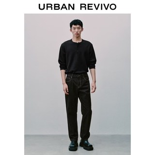 URBAN REVIVO UMM860027 棉质九分牛仔裤 黑色 30