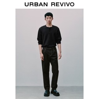 URBAN REVIVO UMM860027 棉质九分牛仔裤 黑色 30
