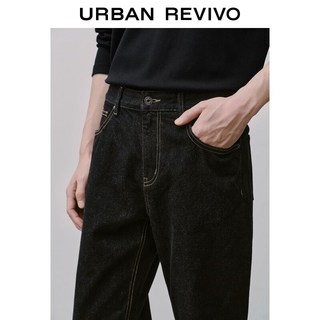 URBAN REVIVO UMM860027 棉质九分牛仔裤 黑色 30