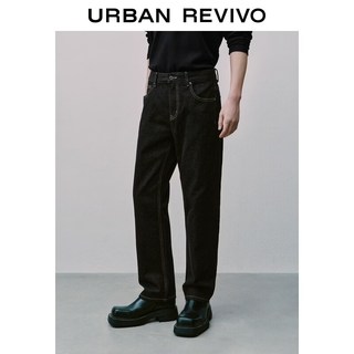 URBAN REVIVO UMM860027 棉质九分牛仔裤 黑色 30