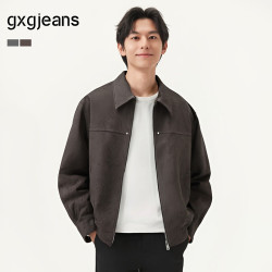 gxgjeans 男装  咖色满印潮流宽松翻领夹克外套男士 25年春新品 咖色 M (170)
