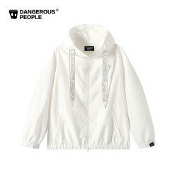 Dangerous People Dangerouspeople薛之谦dsp潮牌连帽夹克宽松可拆卸帽绳刺绣薄外套