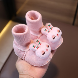 冬季小宝宝棉鞋初生婴儿鞋袜婴幼儿秋冬新生儿鞋保暖加绒软底鞋子