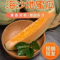果迎鲜 海南哈密瓜净重4.5斤1-2个瓜，拍2件合发净果9斤，折2.9元一斤值不值。热带新鲜水果蜜瓜西州蜜甜瓜脆瓜。