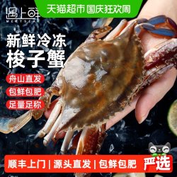 遇上鲜 梭子蟹特大野生舟山螃蟹海鲜新鲜海蟹白蟹非鲜活