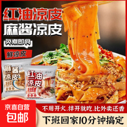 麻酱红油凉皮开袋即食8包整箱方便宿舍懒人免煮天热解暑4包混装 红油凉皮248g*1袋
