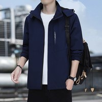 户外徒步：户外冲锋衣外套男春秋季薄款防风防水可拆卸帽休闲男装夹克上衣
