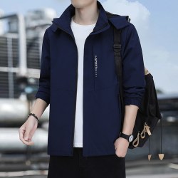 户外冲锋衣外套男春秋季薄款防风防水可拆卸帽休闲男装夹克上衣
