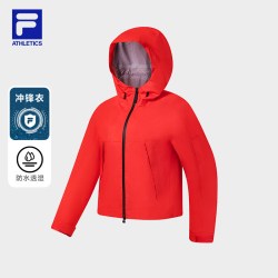 斐乐 单层冲锋衣FILA斐乐官方女士通勤夹克2026夏新款户外连帽运动外套