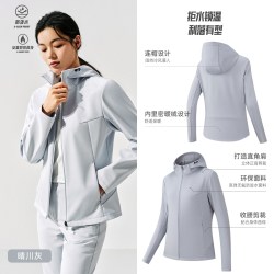 安踏 冲锋衣外套女款2026秋季新款无氟防泼水运动外套夹克通勤风衣