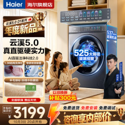 海尔 云溪5.0 D1系列 XQG100-BLE7AD1U1 滚筒洗衣机 10kg 极夜灰