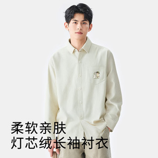 班尼路 灯芯绒长袖衬衫 焦糖色 M 男士衬衫