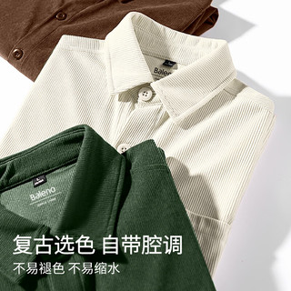 班尼路 灯芯绒长袖衬衫 焦糖色 M 男士衬衫