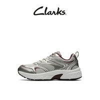 Clarks Axcel Walk女鞋新款百搭时尚复古休闲厚底银色老爹鞋女