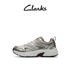 Clarks Axcel Walk女鞋新款百搭时尚复古休闲厚底银色老爹鞋女