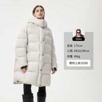 坦博尔 秋冬泡芙羽绒服女长款连帽外套 知春米 XXS