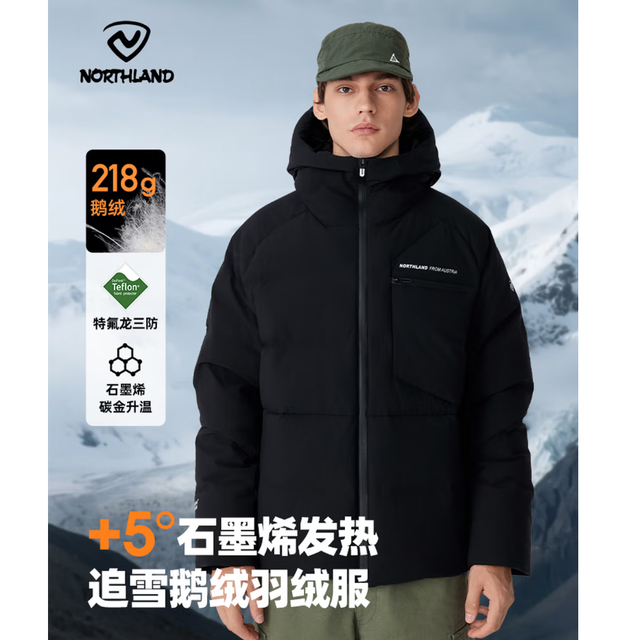 诺诗兰 户外三防 石墨烯升温218g鹅绒600蓬极寒服