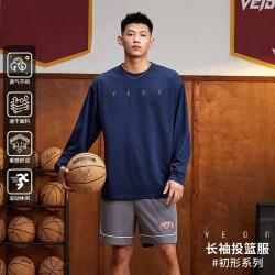 VEIDOORN 运动休闲长袖秋微宽松百搭透气跑步健身T恤打底上衣