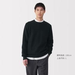 無印良品 MUJI 无印良品 男式 棱纹编织 圆领毛衣秋冬长袖男士男款男装