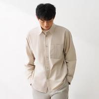 無印良品 MUJI 无印良品 男式 水洗 平纹 宽版衬衫 男士长袖衬衣男装男款上装秋季